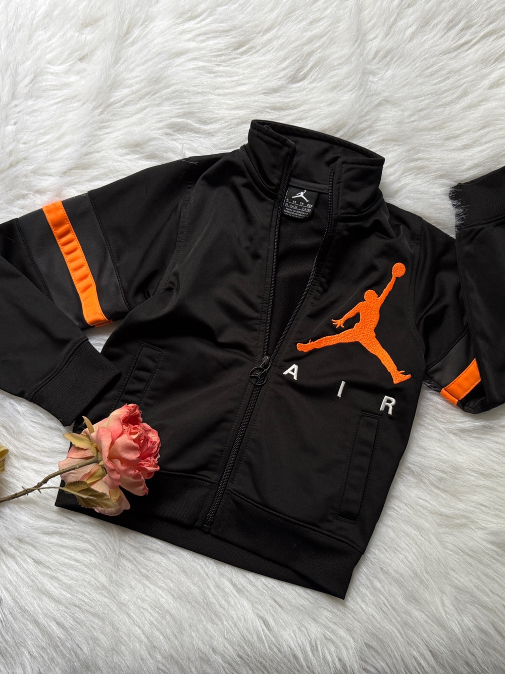 Jordan Kids Black & Orange Jacket Size 4